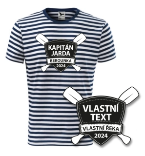 Vodácké trička - pánské pruhované tričko s potiskem Erb, pádla a vlastní text